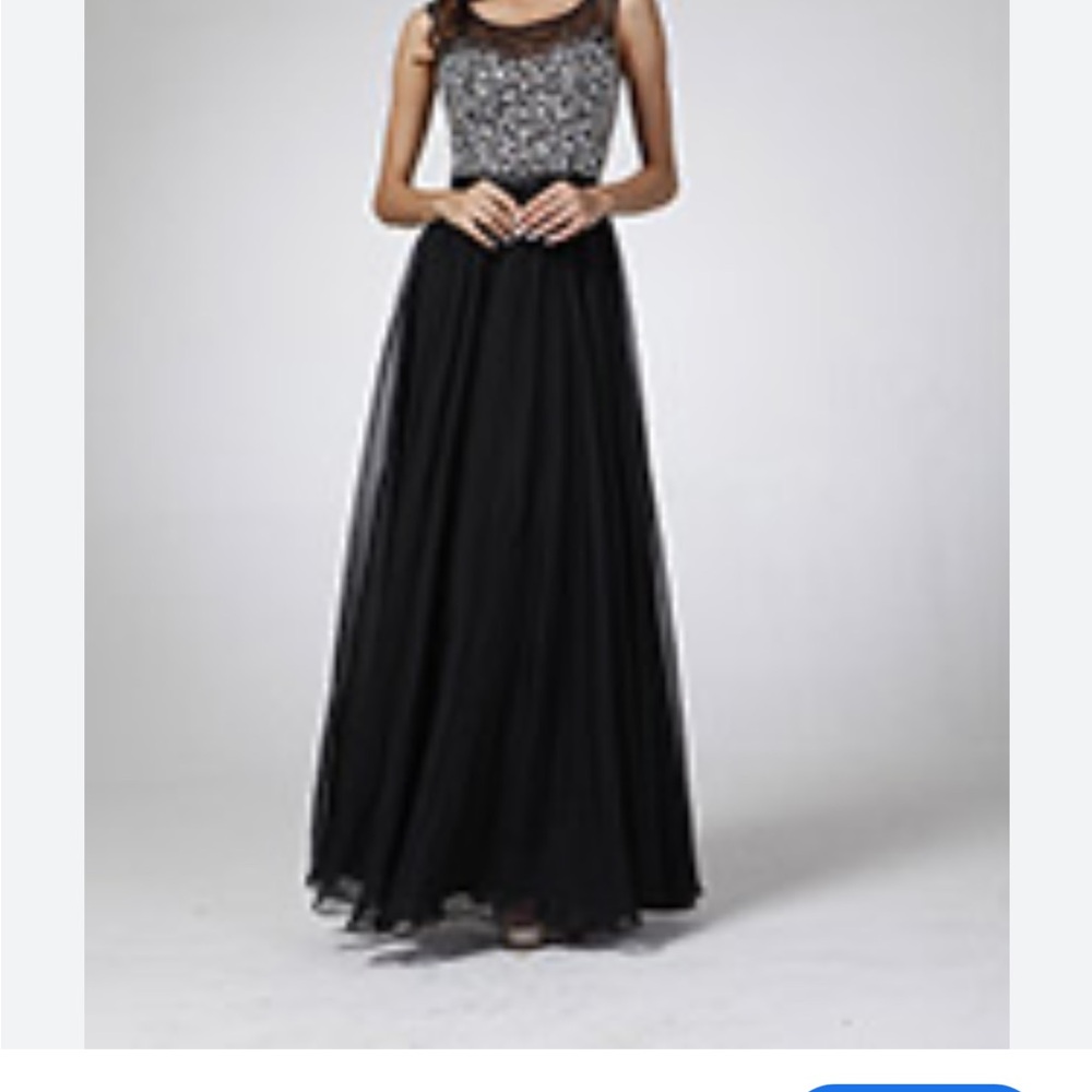 Cinderella Black and Silver Maxi Dress